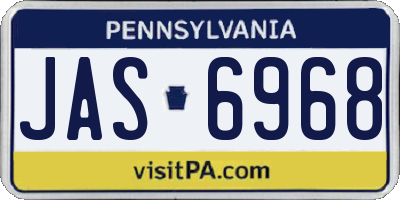 PA license plate JAS6968