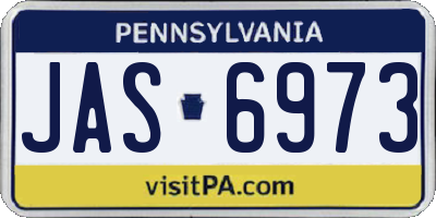 PA license plate JAS6973