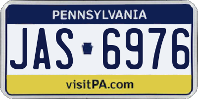 PA license plate JAS6976
