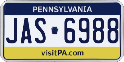 PA license plate JAS6988