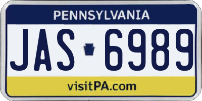 PA license plate JAS6989