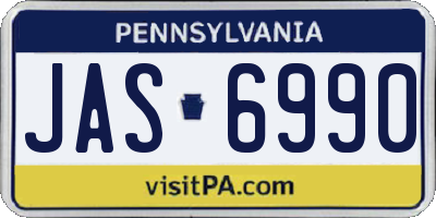 PA license plate JAS6990