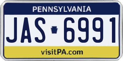 PA license plate JAS6991