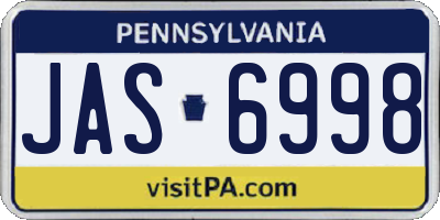 PA license plate JAS6998