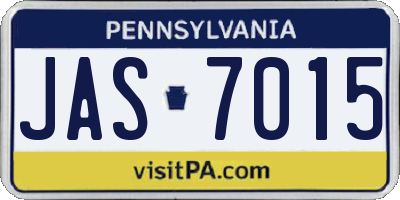 PA license plate JAS7015