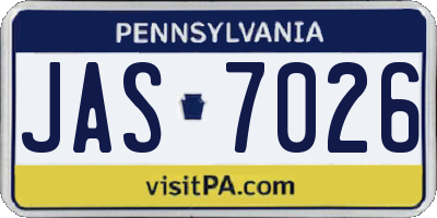 PA license plate JAS7026