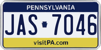 PA license plate JAS7046