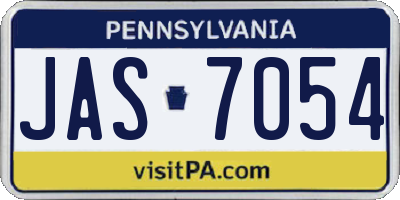 PA license plate JAS7054