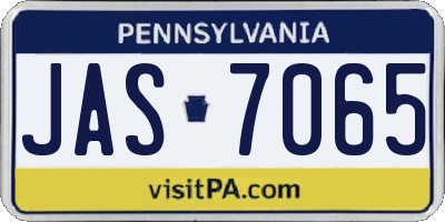 PA license plate JAS7065