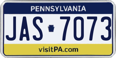 PA license plate JAS7073