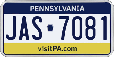 PA license plate JAS7081
