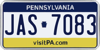 PA license plate JAS7083