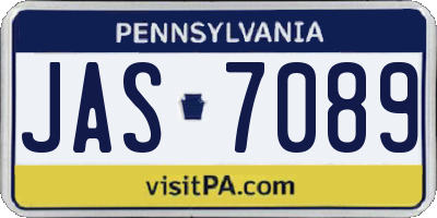 PA license plate JAS7089