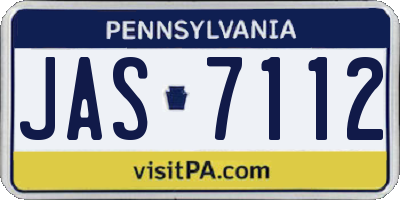 PA license plate JAS7112