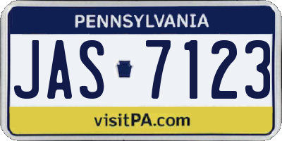 PA license plate JAS7123