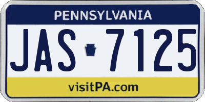 PA license plate JAS7125
