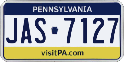PA license plate JAS7127