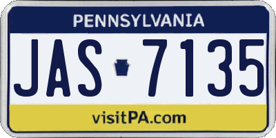 PA license plate JAS7135