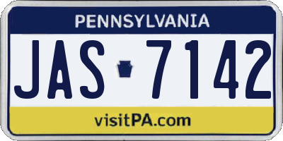 PA license plate JAS7142