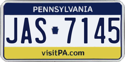 PA license plate JAS7145