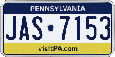 PA license plate JAS7153
