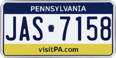 PA license plate JAS7158