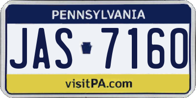 PA license plate JAS7160