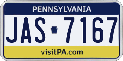 PA license plate JAS7167