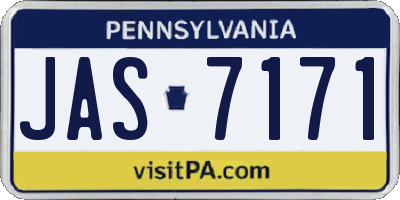 PA license plate JAS7171