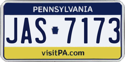 PA license plate JAS7173