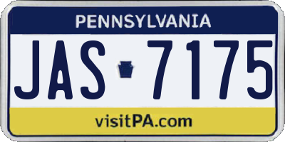 PA license plate JAS7175