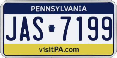 PA license plate JAS7199