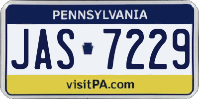 PA license plate JAS7229