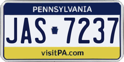 PA license plate JAS7237