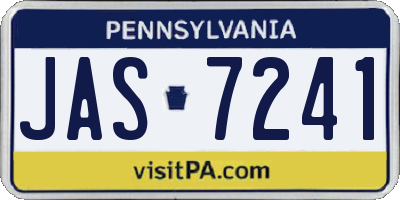 PA license plate JAS7241