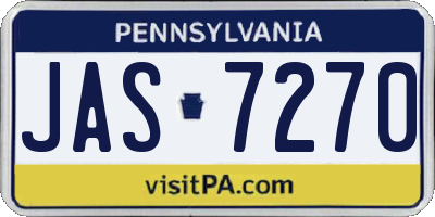 PA license plate JAS7270