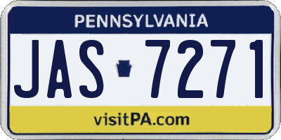 PA license plate JAS7271