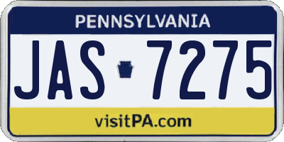 PA license plate JAS7275