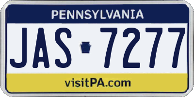 PA license plate JAS7277