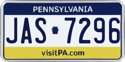 PA license plate JAS7296