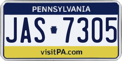 PA license plate JAS7305