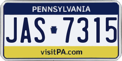 PA license plate JAS7315