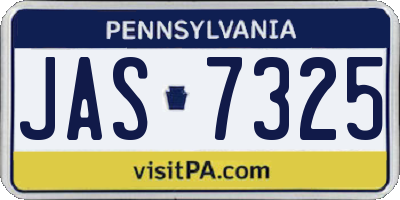 PA license plate JAS7325
