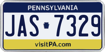 PA license plate JAS7329