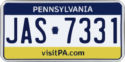 PA license plate JAS7331