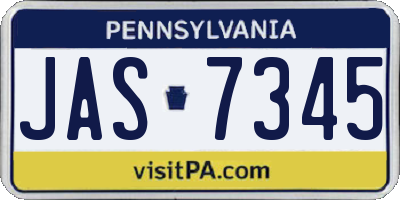 PA license plate JAS7345