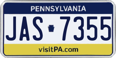 PA license plate JAS7355