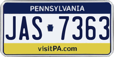 PA license plate JAS7363