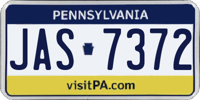 PA license plate JAS7372