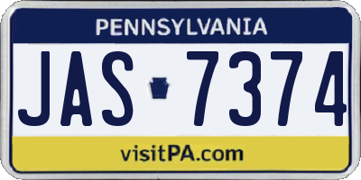 PA license plate JAS7374